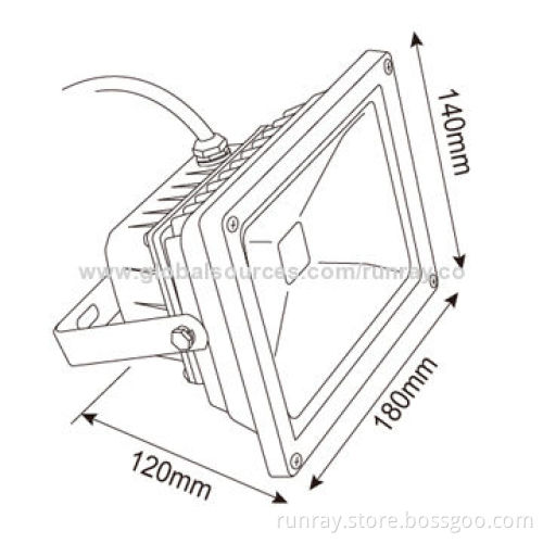 >0.95 High-PF Driver 20W LED Floodlight, 85-265V AC Input Voltage, CE Mark, 3-year WarrantyNew